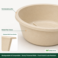 Bol en pulpe biodégradable jetable, bol en papier épaissi pour plats à emporter, pour la maison, les barbecues en plein air, contenant alimentaire écologique