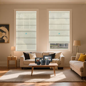 Persianas Enrollables Eléctricas Modernas con Control Remoto Tuya y WiFi de <span class=keywords><strong>Google</strong></span>, Persianas Romanas Motorizadas Inalámbricas con Bloqueo de Luz para Ventanas - Product Image 2