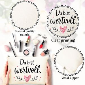 Pochette de toilette avec imprimé cœur, idéale pour les voyages, les anniversaires, les cadeaux pour maman, les filles, sac cadeau compact et élégant pour - Product Image 4