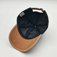 Gorra de Papá Personalizada al por Mayor de Algodón Lavado con Parches, Estilo Vintage Desgastado, Bloques de Color, Sin Estructura, Visera Curva, OEM