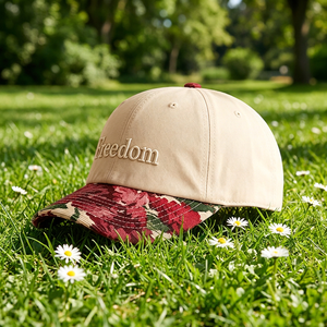 Casquette de baseball en coton à 6 panneaux bicolore personnalisée avec imprimé floral, chapeau <span class=keywords><strong>d</strong></span>'été pour l'extérieur, casquette de baseball vintage en coton à 6 panneaux avec imprimé floral - Product Image 5