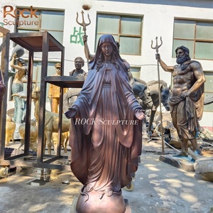 Giardino di vendita calda squisita intagliato a mano vergine maria antica decorazione della chiesa religiosa in bronzo statua della vergine maria - Product Image 6