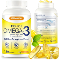 Gélules d'huile de poisson oméga-3 OEM/ODM |   1280 mg par portion |   Saveur citron |   Complément alimentaire pour le soutien du cœur, du cerveau et de l'immunité