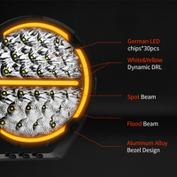 Feu de bienvenue blanc SR9 CE, clignotant dynamique ambre, faisceau de conduite spot, projecteur LED 9 pouces pour camions poids lourds Scania Volvo