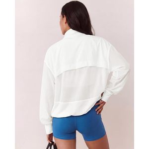 FOXA <b>Womens</b> Lightweight Athletic <b>Jacket</b> Oversized Fit Zippered Pockets Breathable Running Gym Apparel - Product Image 3