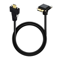 Câble USB 3.0 B mâle blindé à visser, multi-angles, avec verrouillage Type-C mâle, charge rapide 3A, en PVC, pour téléphone portable
