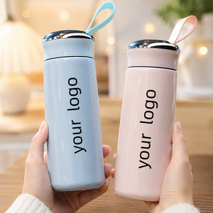 Wholesale 400ml Double Layer Insulated Glass <b>Bottle</b> Direct Drinking Cap Applicable Portable Business Gift <b>Thermos</b> Mug - Product Image 1