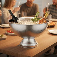 Seau à champagne en acier inoxydable grande capacité, seau à glace en métal, refroidisseur à champagne pour restaurant et hôtel