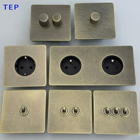 Interrupteur à bascule double pôle série TEP, style rétro, acier inoxydable, norme britannique, universel européen, 10A 250V 86 maison