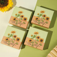 Boîte à bijoux sur le thème du tournesol, boîte en papier de luxe, boîte de rangement en papier rigide écologique avec couvercle à charnière pour colliers, bracelets