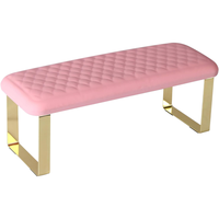 Repose-bras professionnel en acier inoxydable massif et cuir PU à motif poisson Terresa, écologique, pour manucure et pédicure, usage en salon, rose