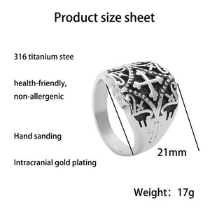 Men's Stainless Steel Cross <b>Ring</b> <b>Silver</b> Punk Style Geometric Design Gift Jewelry 260119 - Product Image 5