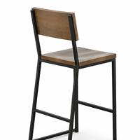 Tabouret de bar industriel robuste en métal et bois, empilable, pour comptoir commercial, taille personnalisée disponible