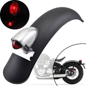 Garde-boue arrière en métal pour moto, pour Cafe racer, avec <span class=keywords><strong>feu</strong></span> de freinage chromé, pour Harley, BOB, <span class=keywords><strong>Bobber</strong></span>, 1 paire - Product Image 2