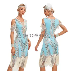 2024 koleksi baru drop ship wanita 1920s Gatsby gaun payet seni dekorasi Flapper gaun ecoparty