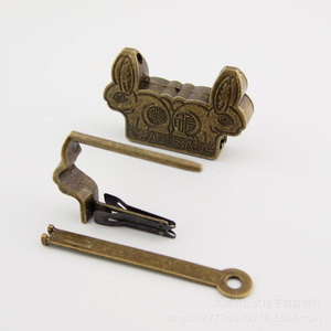 Rabbit Shaped Chinese Mini Antique Lock Brass Horizontal Opening Furniture Lock For Jewelry Box Durable Design - Product Image 1