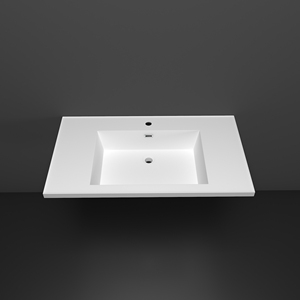 Elegante Lavabo de Cerámica Blanco con Borde Delgado, Diseño Rectangular Empotrable, Ecológico y Fácil de Limpiar para Muebles de Baño Modernos - Product Image 1