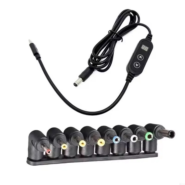 USB Type C PD36-100W to DC5521 Power Cable 5-20V Adjustable Voltages for Wide Device Compatibility and Efficient Charging