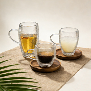 Vente en gros en vrac de tasses à expresso en verre à double paroi en borosilicate transparent de 250/350/450 ml, fabriquées à la <span class=keywords><strong>main</strong></span> - Product Image 6