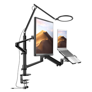 Vesa núi khí mùa xuân màn hình cánh tay và máy tính xách tay Khay Đứng với đèn LED 90 độ nghiêng góc văn phòng sử dụng sản phẩm trong kho - Product Image 1