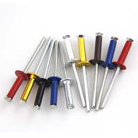 Rivets aveugles à tête ronde en alliage d'aluminium 5056 6061 7075, couleurs bleu, noir, rouge, jaune, zingués, classe 4.8 et 6.8, 14 mm