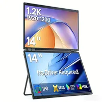 Moniteurs portables IPS 14'' à double écran 1920x1200 1.2K, triple écran pour PC, extension d'écran d'ordinateur portable, pliables et empilables 16:10