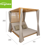 Luxe Patio Jardin Mobilier d'extérieur Auvent Teck Bois Moderne Extérieur pour Hôtel Personnaliser Design Double Daybed