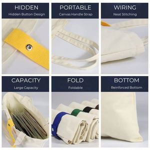 Sacs fourre-tout réutilisables pour cadeaux, sacs fourre-tout en toile de coton pour les courses avec logo personnalisé - Product Image 5