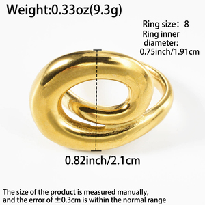 Fashion Trendy 18K Gold Plated Stainless Steel Wedding Bands or <b>Rings</b> for Women - Product Image 6