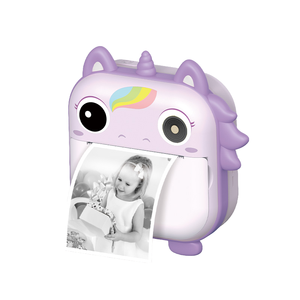 Joli appareil photo numérique instantané 2,4 pouces avec papier thermique, motif licorne, pour filles, cadeau autocollant - Product Image 4