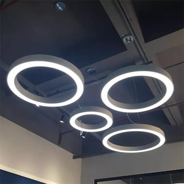 600mm 800mm Circle Ring Linear Pendant Light Modern Led Round Chandelier for Store