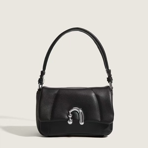 Minimalist Leather <b>Mini</b> Box <b>Bag</b> with Metal Buckle Chic Design Versatile Shoulder <b>Tote</b> - Product Image 5