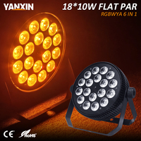 Projecteur LED Par 10W RGBW 18 pièces avec DMX512, stroboscope activé par le son, corps fin pour éclairage de scène, fêtes, mariages, discothèques