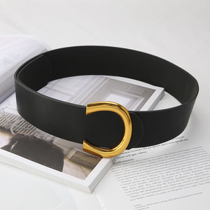 <span class=keywords><strong>Ceinture</strong></span> en cuir PU pour <span class=keywords><strong>femme</strong></span>, marque de luxe, haut de gamme, en forme de lettre C, pour l'hiver, manteaux - Product Image 5