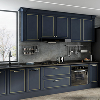 Armoire de cuisine modulaire en MDF pour salon moderne, avec 5 tiroirs et finition noire, vente en gros du fabricant