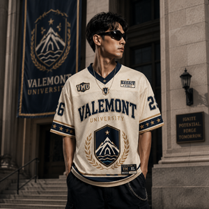 Camiseta de Fútbol Americano Universitaria Personalizada por Sublimación, Camiseta de Fútbol de Malla de Poliéster, Camisetas para el Día del Partido Universitario - Product Image 1