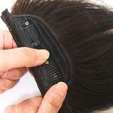 Donna bicolore capelli castani tergicristalli Volume Pong extension capelli umani - Product Image 1