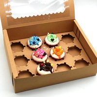 Boîte à gâteaux Bento transparente, couleurs imprimées personnalisées, ruban pour boîtes alimentaires, emballage de macarons, petite boîte de support de Cupcake