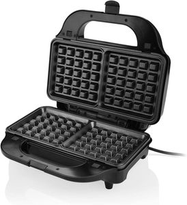 ماكينة شواء وافل وشطائر محمولة 6 في 1 بتحكم أوتوماتيكي في درجة الحرارة عميقة من قطعتين مع أطباق قابلة للفصل للاستخدام المنزلي - Product Image 5