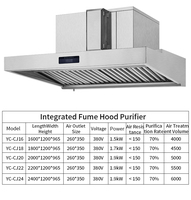 Hotte de cuisine intégrée In-Smart avec filtre à fumée, huile et poussière, extracteur et purificateur d'air pour cuisine commerciale