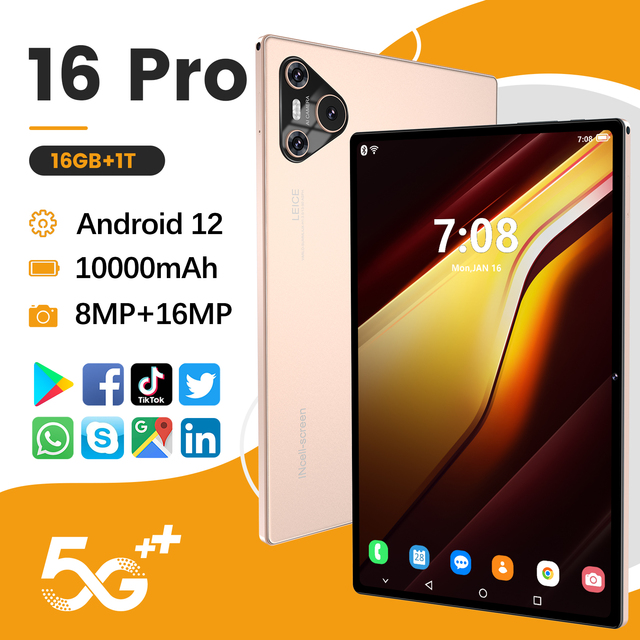 High Quality Education Type C Tablet with Sim 2 in 1 Tablet with 12GB 512GB 4G for Android Tablet Pc for Work