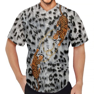 T-Shirt homme de Baseball, maillot imprimé en 3D motif tigre, tee-Shirt Streetwear de haute qualité, Hip-Hop, chemise avec boutons, grande taille - Product Image 5