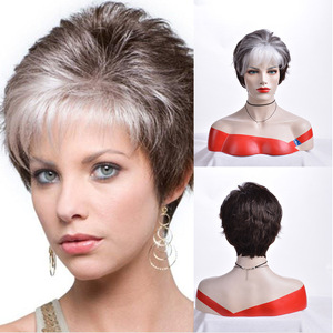 Peluca corta y rizada, fragante y encantadora, con imagen de color para cualquier forma de rostro, para cambiar el peinado, modelo 7290 - Product Image 1
