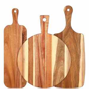 Tabla de cortar de madera personalizada para cocina, juego de tablas de nogal, acacia y bambú con ranura para jugos - Product Image 1