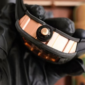 Montre-bracelet mécanique de luxe Signature en or rose et carbone noir TPT pour homme, luminescente, squelette, étanche, tendance - Product Image 5