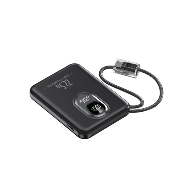 Cute Mini Magnetic Power Bank 5000mah 22.5W Fast Charging With Cables Led Display Wireless 15w Battery Pack USB-C Output