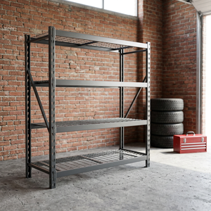 Adjustable Low-priced Carbon Steel Wire Shelving <b>Rack</b> with Powder Coated Finish Black Mesh Shelves for <b>Storage</b> <b>rack</b> System - Product Image 4