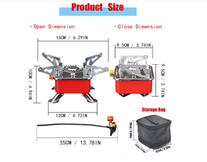 Mini Fornello da Campeggio Quadrato Compatto Pieghevole Antivento, 50 Pezzi per Scatola, Venduto in Scatole Complete, <span class=keywords><strong>Set</strong></span> da Cucina per Campeggio all'Aperto - Product Image 4