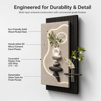 Superbe toile numérique en cristal pour la décoration intérieure avec base en bois
