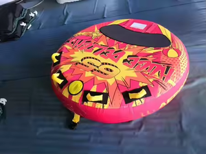 Tabung tiup yang dapat ditarik 1-4 model pengendara titik derek ganda penutup nilon bantalan busa Eva katup kecepatan tabung perahu dan Ski air yang dapat ditarik - Product Image 6